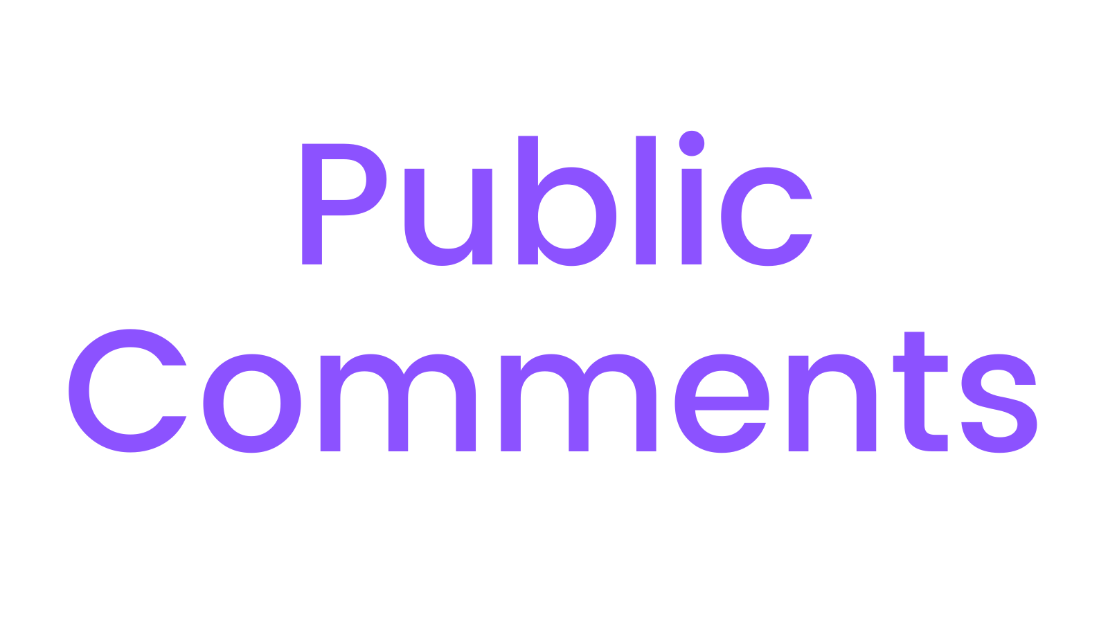 Public Comments